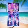 Toalha de Praia 2025 Cross-Border Huntress Girl Group, Toalha de Banho de Microfibra, Veludo Dupla Face, Toalha de Secagem Rápida Kpop