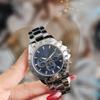 Venta al por mayor de fábrica Reloj de moda Ginebra de tres ojos y seis agujas con correa de acero para hombre, reloj de cuarzo al por mayor, suministro de Amazon