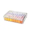Juego de cajas de almacenamiento estilo Pindou con 54 frascos clasificadores de cuentas de colores, caja de almacenamiento transparente de gran capacidad para documentos y certificados