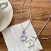 Colar com Pingente Flor Oca Esmaltada Gotejada Design Nicho Feminino Sentido de Design Estilo Ins Corrente para Clavícula Acessórios para Pendurar no Pescoço Versátil