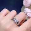 Anel de Prata Esterlina Explosivo com Água-marinha Natural Aberto Homens e Mulheres Podem Usar Europeu e Americano Quente Pedra Principal 5x7mm