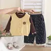 Conjunto de Moda para Niñas de Primavera y Otoño, Ropa Elegante para Niños de 0 a 6 Años, Conjunto de Tres Piezas con Suéter Floral, Chaleco y Jeans