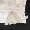 Camada Base Infantil Gola Meia-Alta Outono Inverno Meninos Meninas Camiseta Listrada Estilosa de Manga Longa Roupa Interna Quente para Bebê