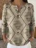 Sudadera con Botones y Cuello en V de Nuevo Estilo Transfronteriza de Manga Larga Otoño e Invierno con Estampado Moda Personalizada Chaqueta Suéter Casual para Mujer