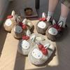 Pantuflas de Algodón Rellenas para Mujer, Lindas de Otoño e Invierno Estilo Nuevo Dibujos Animados Orejas de Conejo Peludas Engrosadas Pantuflas Antideslizantes para el Hogar
