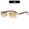 Estilo Nuevo Europeo y Americano Sin Marco Cuadrados de Metal Estilo Callejero Versátiles Gafas de Sol Protección Solar para Exteriores Moda Gafas de Sol Transfronterizas