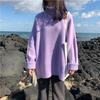 Suéter de Cuello Alto Negro Estilo Holgazán de Celebridad de Internet para Mujer Otoño e Invierno Pulóver Suelto Combinable Color Sólido Grueso Exterior Suéter Moderno