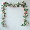 Atacado 16 criptografado grande rosa rattan flor artificial rattan casa casamento decoração de tubo de ar condicionado flor falsa Rattan