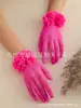 Guantes de Boda Nupcial Transfronterizos Malla de Red Flor Bordada Guantes para Vestido de Novia Elásticos Huecos Guantes de Encaje Ceremonial