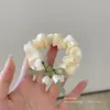 Goma para el pelo de alta gama estilo coreano para mujer, scrunchie con lazo de encaje, cuerda para moño de pelo linda, accesorio para el pelo versátil