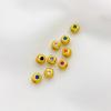 Ouro 18K banhado em ouro fosco de cor preservada com zircônia quadrada em grão espaçador contas soltas pulseira DIY colar acessórios de joalheria material