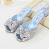 Maergang Zapatillas de Tacón Alto de Princesa Elsa 2025 Verano Niñas Sandalias de Cristal Hogar y Exterior Zapatos Lindos para Bebé