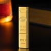Processamento Personalizado Formato Barra de Ouro Slim Criativo Personalidade Isqueiro de Pederneira Roda de Moagem Fogo Oblíquo Corpo de Metal
