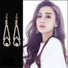 Pendientes S925 Estilo Coreano Combinan con Todo Joyería Larga para Orejas Moda Elegante Elegantes Accesorios para Orejas Pendientes de Borla de Moda Pendientes para Adelgazar el Rostro