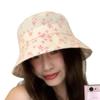 Chapéu de pescador pequeno estilo japonês com flores frescas, para crianças, primavera e verão, pequeno, doce, com cadarço, chapéu de bacia, protetor solar, chapéu de proteção solar