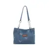 Bolsa de Mezclilla y Lona con Lazo de Moda para Mujer, Modelo Nuevo 2026 Bolso Tote, Bolso de Hombro Casual de Gran Capacidad, Bolsa de Lona