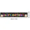 Novos adereços de decoração de aniversário transfronteiriços: Bandeiras decorativas de poliéster 100D, tecido para fundo de aniversário, faixas e dísticos personalizados