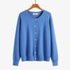 Cardigan Suéter Feminino Gola Redonda Primavera e Outono Versátil Básico Malha Macia Tamanho Plus Size 120kg