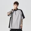 Camiseta de Manga Corta con Media Cremallera de la NASA para Hombre Verano 2025 Nueva Marca de Tendencia Color de Contraste Parte Superior de Seda de Hielo de Manga Corta para Niños
