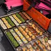 Caja de Sushi Rectangular de Acero Inoxidable con Divisores de Puesto Nuevo Estilo Chino Caja de Sushi Sushi Caja de Sushi