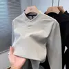 Camiseta Masculina de Tricô Waffle com Manga Longa e Gola Alta Pequena para Comércio Exterior Transfronteiriço, Nova Blusa de Colarinho Meio Aberto para Primavera e Outono, Blusa de Gola Henley