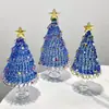 Árbol de Navidad Esmaltado Puro Hecho a Mano Zibo Escritorio Sala de Estar Decoración de Micro Paisaje Atmósfera Festiva Colección de Patrimonio Cultural Inmaterial Regalo
