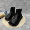 Botas casuais de tornozelo com sola grossa, estilo étnico, forradas com fleece para mulheres, tendência de moda 2026, nova coleção de inverno, confortáveis e quentes, adequadas para mães