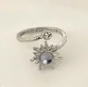 Anillo Giratorio de Plata Tailandesa para la Ansiedad Anillo para el Dedo Índice Multi-Círculo Cuentas de Transferencia Auspicioso Transferencia Moda Coreana Regalo para Novia