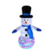 Fabricante Personalizado Inflable Navideño Decoración Exterior Muñeco de Nieve Navideño Luz de Escenario Giratoria LED Adorno de Jardín