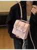 Mochila de Color Sólido Estilo Preppy Transfronteriza para Mujer 2025 Nueva Tendencia Bolso de Mano/Hombro Cruzado con Lazo