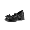 Zapatos Casuales de Nuevo Estilo con Tacón Grueso Medio, Zapatos de Una Sola Correa con Hebilla de Lazo Elegante, Zapatos de Princesa, Zapatos de la Suerte, Tallas 33-43