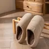 Pantuflas peludas para mujer, nueva colección otoño/invierno 2026, diseño simple, suela antideslizante, forradas de felpa para mayor calidez, y disponibles en estilo para pareja