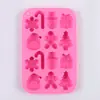 Formas de Bolo Múltiplas Meia de Natal Árvore Boneco de Neve Formas de Silicone Bolo Pudim Chocolate Sobremesa Formas