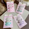 Pinza de Pelo para Niñas Nueva de Cuadros Florales Forma de Gota de Agua Pinza Básica Versátil Pinza para el Flequillo Estilo Fresco Pinza Lateral