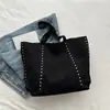 Bolso de Gran Capacidad para Mujer, Nuevo Estilo Bolso Tote para el Hombro, Bolso de Hombro Vintage con Tachuelas 2026, Gamuza Otoño e Invierno