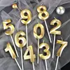 Vela Digital de Cumpleaños de Ópera Oro Plata Vela de Letra de Edad Venta al por Mayor Decoración para Pastel de Hornear Suministros para Fiesta
