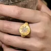 Libro rojo pequeño explosiones cepillado anillo de estrella de ocho puntas vintage antiguo destello anillo de estrella de seis puntas una generación de pelo