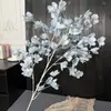 Diseño de Escena de Boda con Flores Artificiales Azules, Arreglo de Piso con Flores Falsas, Phalaenopsis, Tulipanes, Arreglo Floral Decorativo Suave