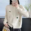 Cárdigan suéter de punto con bordado de piel de mapache para mujer, nuevo estilo otoño/invierno 2026, corte holgado, rejuvenecedor, top de punto para figuras petites