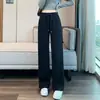 Calça Esportiva Cinza de Perna Larga Feminina Primavera e Outono 2025 Novidades Explosivas Calças Finas Femininas Primavera e Verão Calças Retas Calças de Moletom Casuais