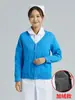 Suéter de Enfermera Shitai Cárdigan para Mujer Suéter Grueso de Punto Polar Azul Marino Uniforme de Trabajo para Enfermera Doctor