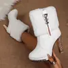 Chegada Nova Outono 2026 Comércio Exterior Tamanho Grande Feminino Casual Confortável Estilo Europeu Americano Moda Roupa Externa Botas de Salto Alto Tamanho Único