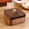 Caixa de Palitos de Dente de Madeira, Cor Nogueira Preta, Caixa de Fio Dental de Luxo Leve, Suporte de Palitos de Dente de Madeira Maciça, Caixa de Armazenamento de Palitos de Dente Novo Estilo Chinês Atacado
