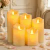 Velas Eletrônicas de LED com Velas Pilares Simulando Tremeluzimento para Casamentos, Restaurantes, Bares, Shows, Iluminação de Ambiente e Adereços de Decoração