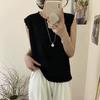 Primavera e verão padrão de onda tridimensional colete de malha slim sem mangas regata com base vazada colete camisa feminina