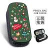 2025 Nueva Bolsa para Bolígrafos de Papá Noel Niños Gran Capacidad Caja de Bolígrafos Navideña para Estudiantes Linda Bolsa de Papelería para Jardín de Infancia