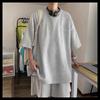 Waffles de Sal Casual Verano Camiseta Delgada Hombres Jóvenes Manga Corta Pantalones Cortos Conjunto de Dos Piezas