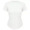 Nova Roupa de Yoga para Mulheres Primavera e Verão 2026, Camiseta Elástica Slim-Fit com Gola Redonda, Top Fitness Esportivo de Manga Curta Emagrecedor para o Dia a Dia