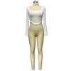 Ropa de mujer transfronteriza de Amazon 2023 otoño popular top de cuello en U onda de agua cintura delgada sexy camiseta de manga larga para mujer