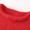 Ins Roupa Feminina Atacado Estilo Europeu e Americano Transfronteiriça Outono Nova Chegada Gola Meia Alta Assimétrica Malha Vermelha 2142107